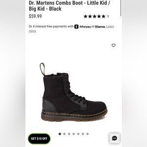 Dr. Martens Black Kids Combat Boots